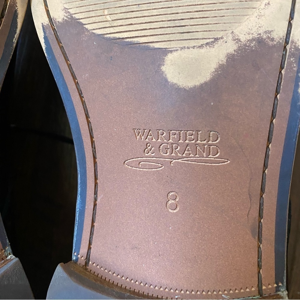 Warfield & Grand Archer Black Leather Oxford SZ 8 - Picture 14 of 15